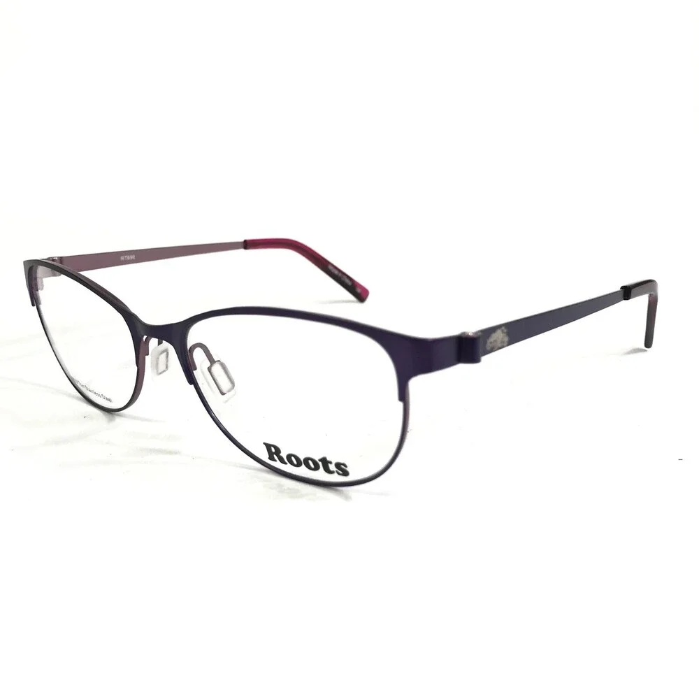 Roots Canada Eyeglasses Frames RT698 PLM CEN Purple Cat Eye Full Rim 52-16-135